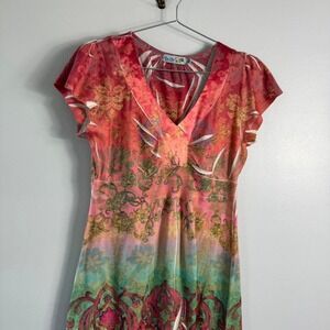 Unity World Wear‎ Multicolor blouse with satin neckline paisley floral